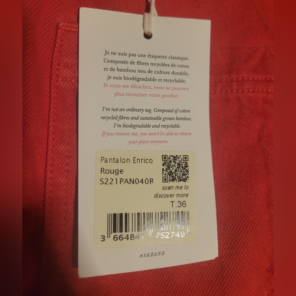 Sezane Enrico Jeans in Coral - NWT! - Picture 6 of 6
